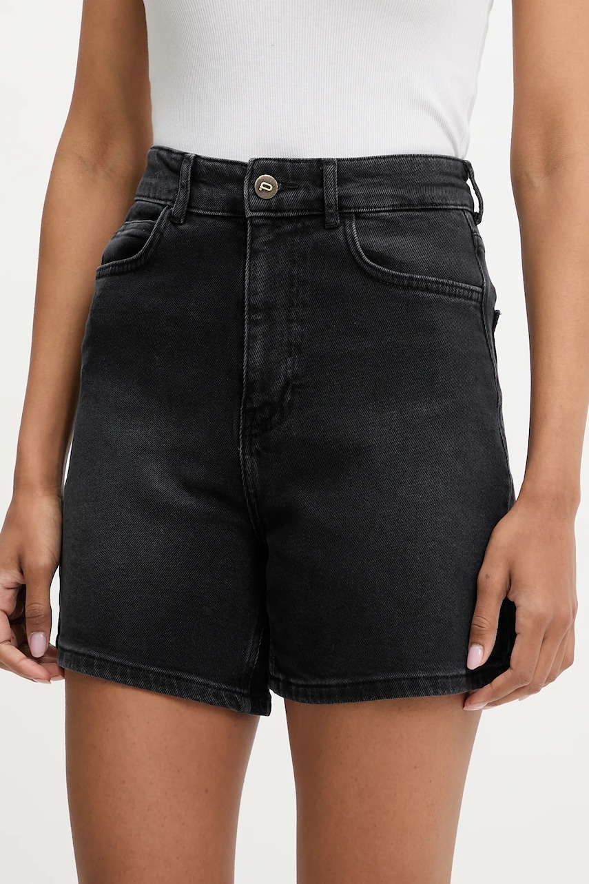 Levně Džínové šortky Answear Lab dámské, černá barva, high waist