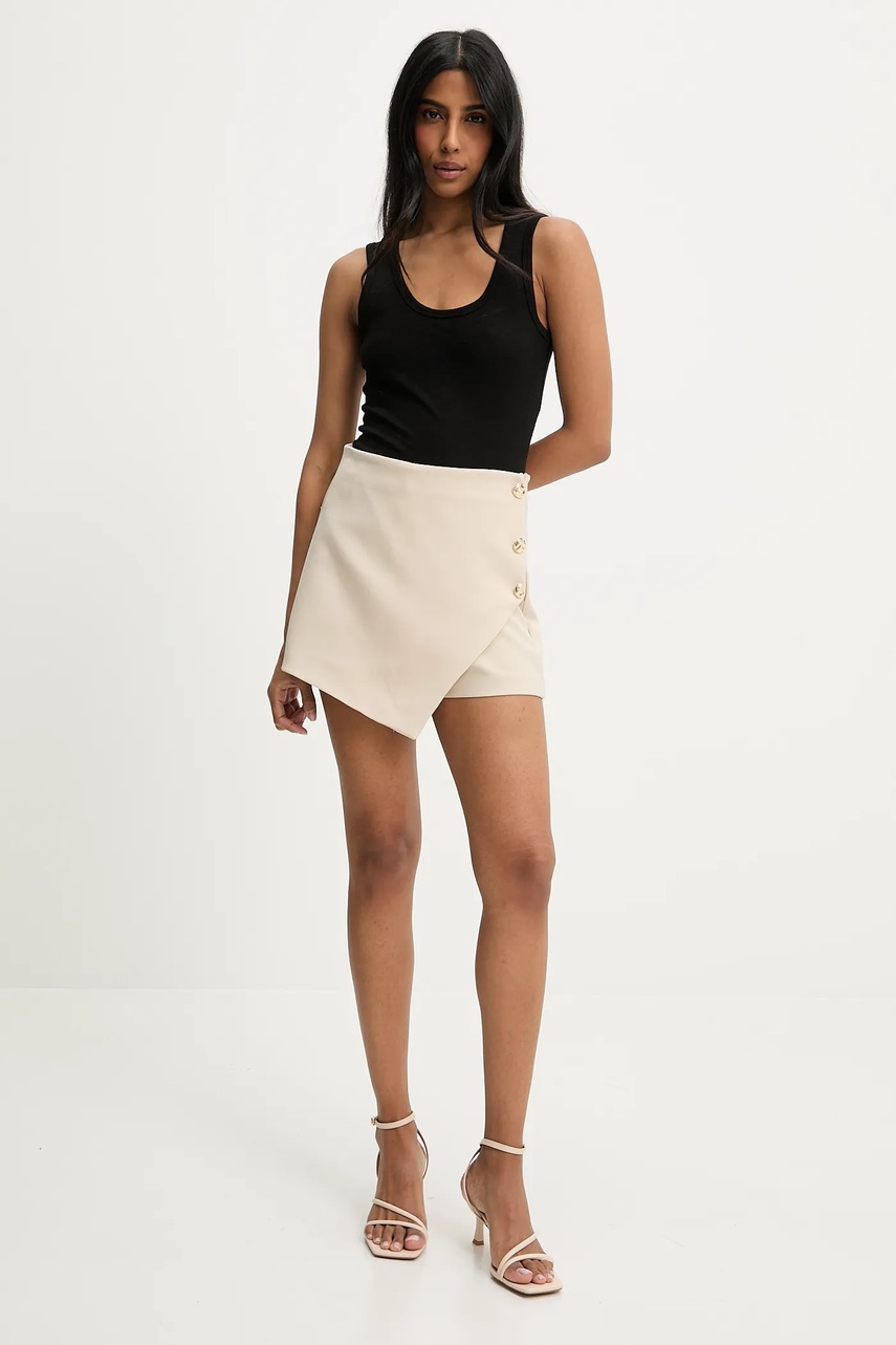 Брюки-юбка Answear.LAB цвет бежевый однотонная высокая посадка