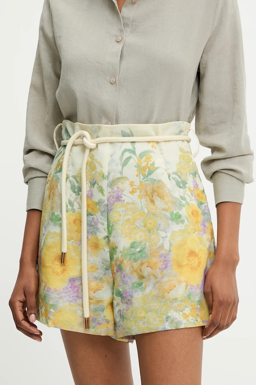 Levně Kraťasy Answear Lab dámské, žlutá barva, high waist