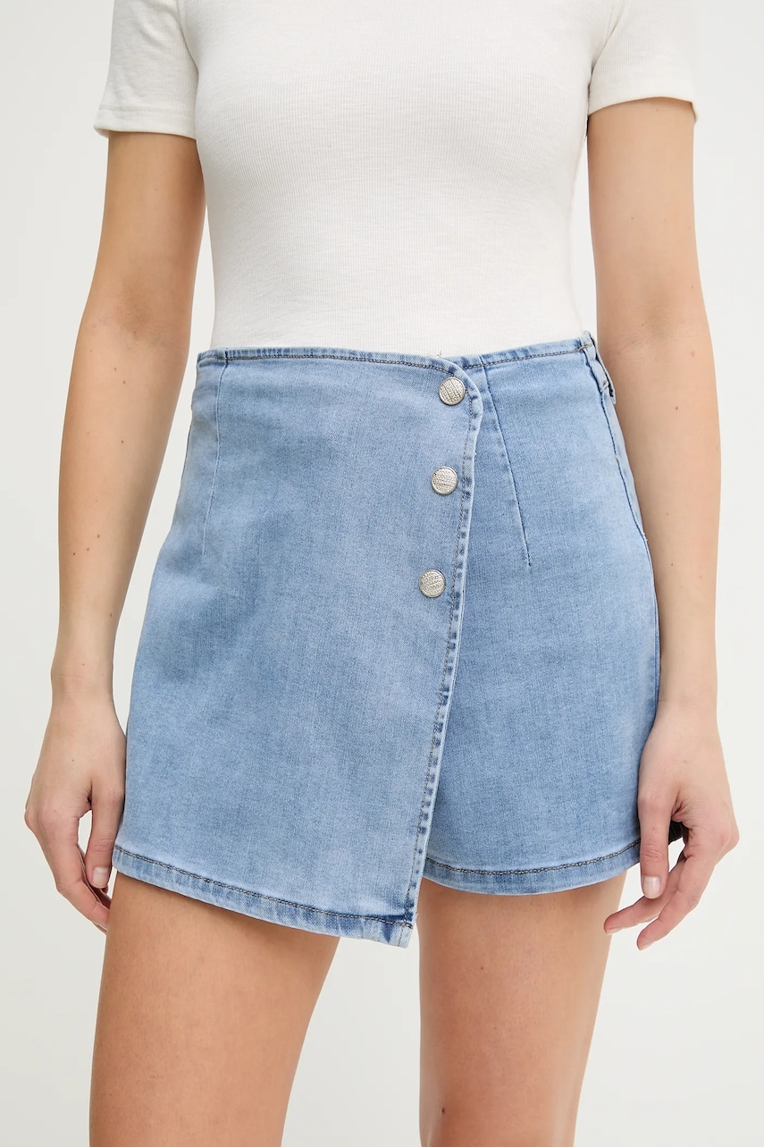 Answear Lab fustă și pantaloni denim neted, high waist