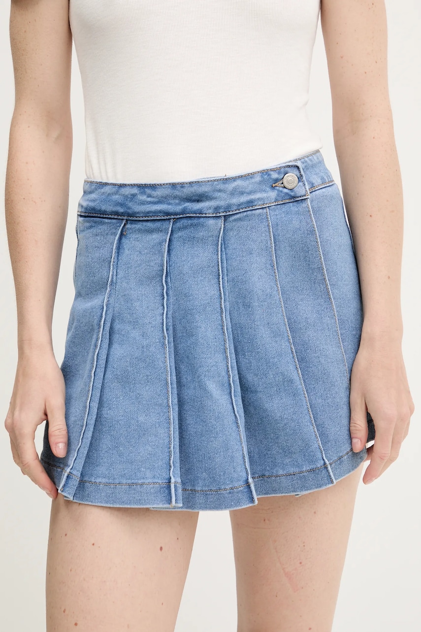 Answear Lab fustă și pantaloni denim neted, high waist