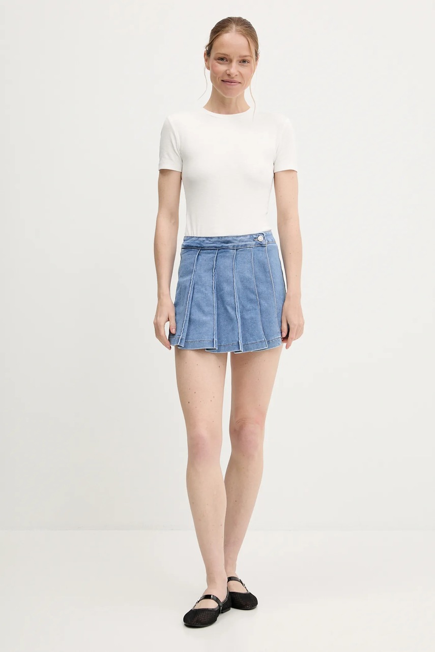 Джинсовые брюки-юбка Answear.LAB однотонная высокая посадка