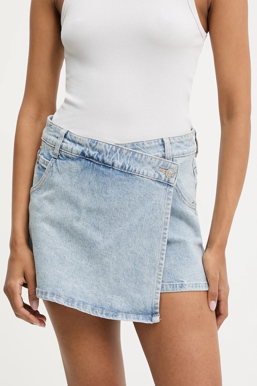 Answear Lab pantaloni scurti jeans neted, high waist