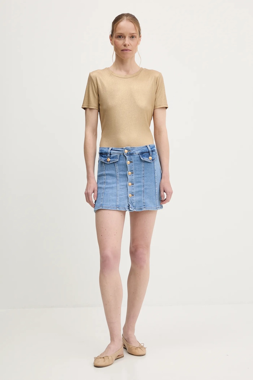 Джинсовые брюки-юбка Answear.LAB однотонная средняя посадка