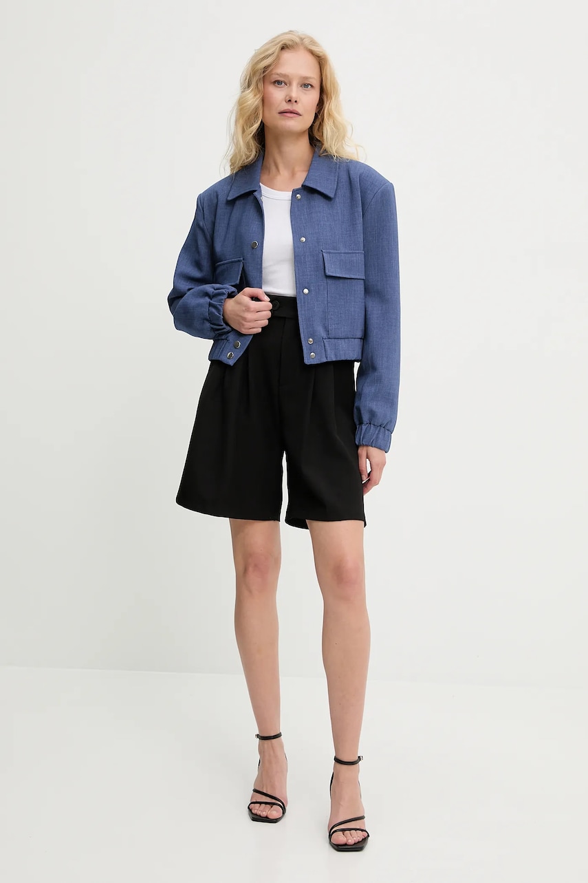 Шорты Answear.LAB цвет чёрный однотонная высокая посадка Шорты Answear.LAB цвет чёрный однотонная высокая посадка