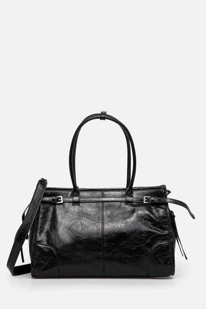 Answear Lab poseta de piele culoarea negru