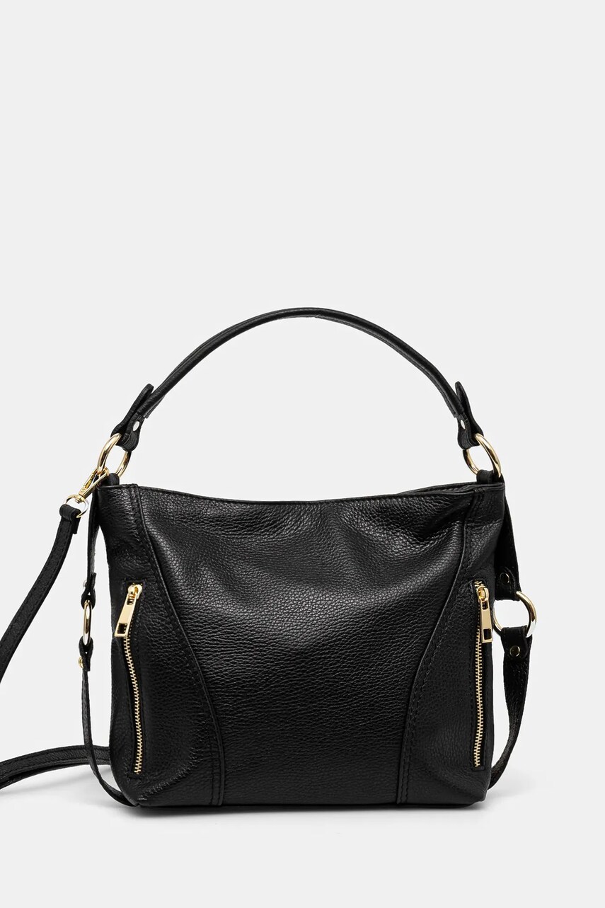 Answear Lab poseta de piele culoarea negru