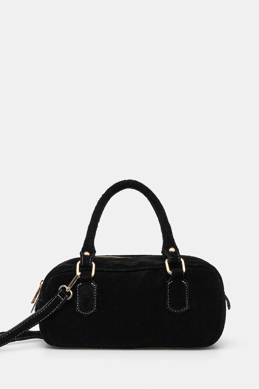 Answear Lab geanta de mana din piele intoarsa culoarea negru