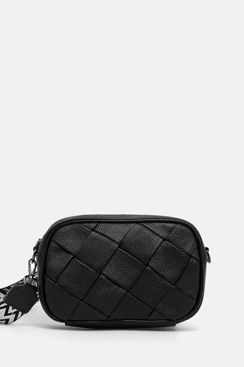 Answear Lab poseta de piele culoarea negru