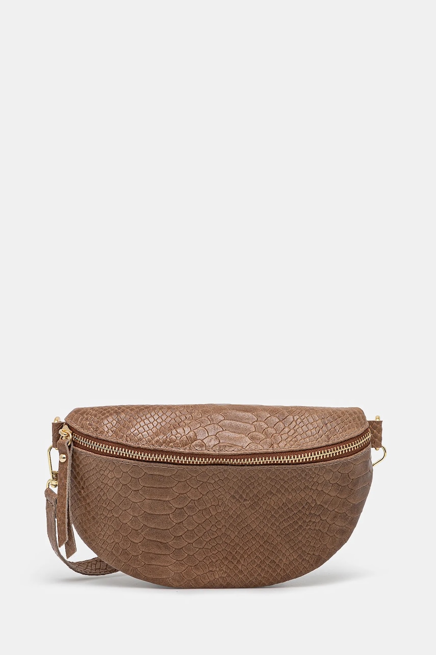 Answear Lab borseta de piele culoarea maro