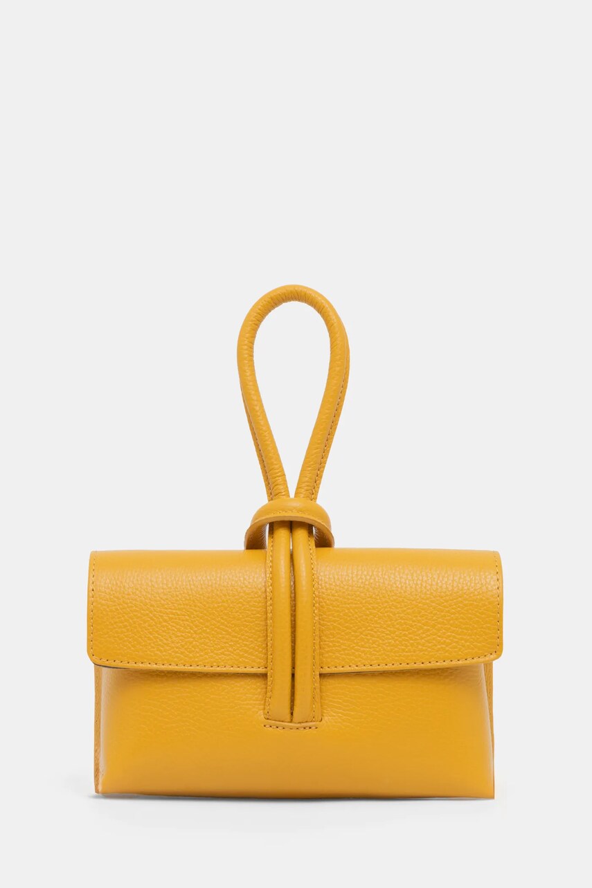 Answear Lab poseta de piele culoarea galben