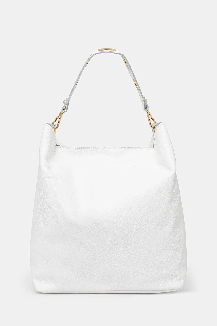 Answear Lab poseta de piele culoarea alb