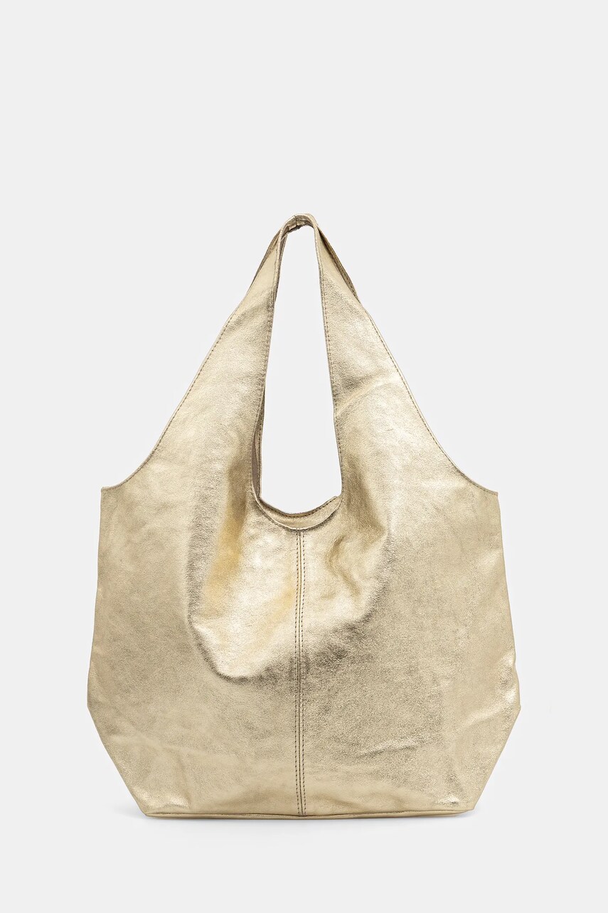 Answear Lab poseta de piele culoarea auriu