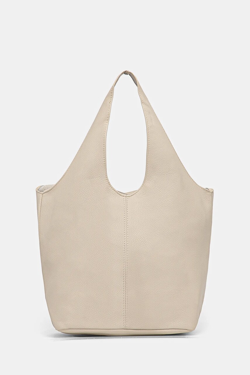 Answear Lab poseta de piele culoarea bej
