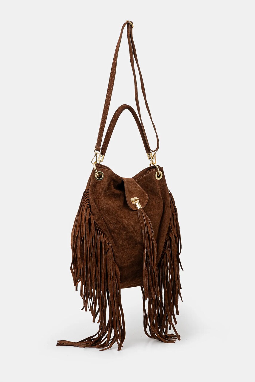 Замшевая сумочка Answear.LAB цвет коричневый Замшевая сумочка Answear.LAB цвет коричневый