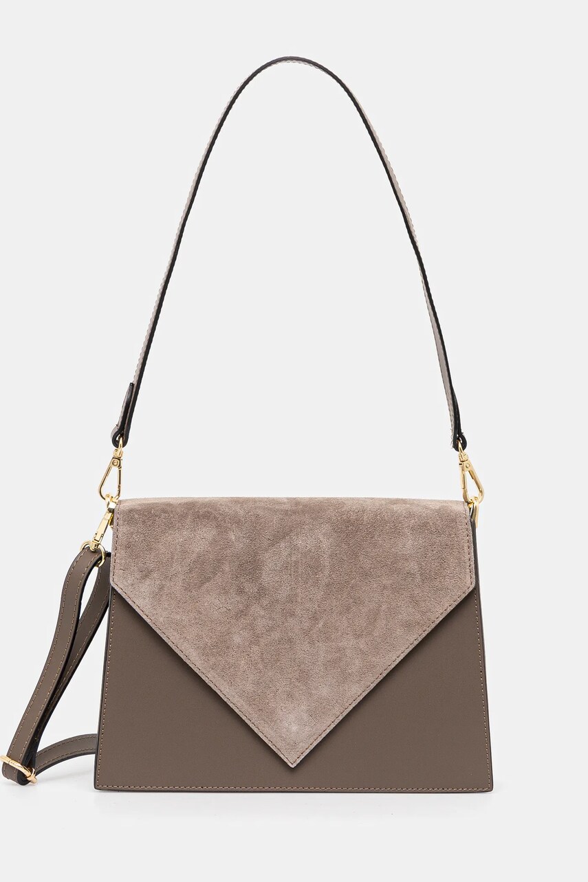 Answear Lab poseta de piele culoarea bej
