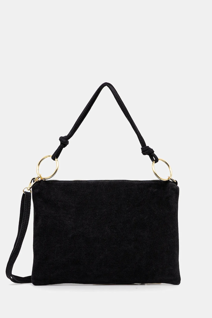 Answear Lab geanta de mana din piele intoarsa culoarea negru
