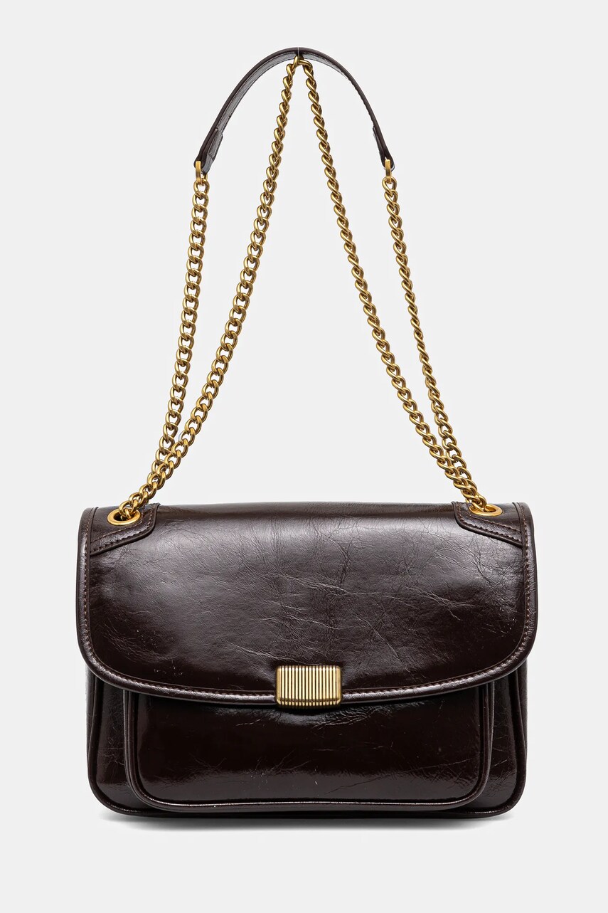 Answear Lab poseta de piele culoarea bordo