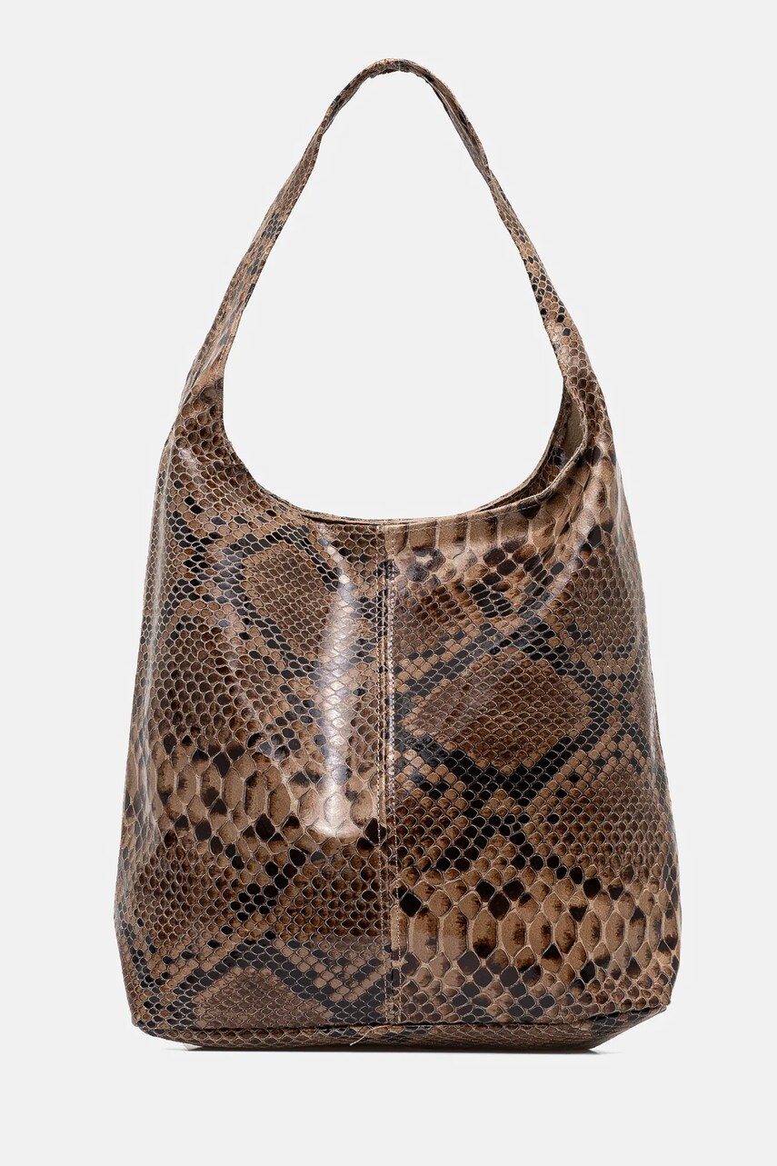 Answear Lab poseta de piele culoarea bej