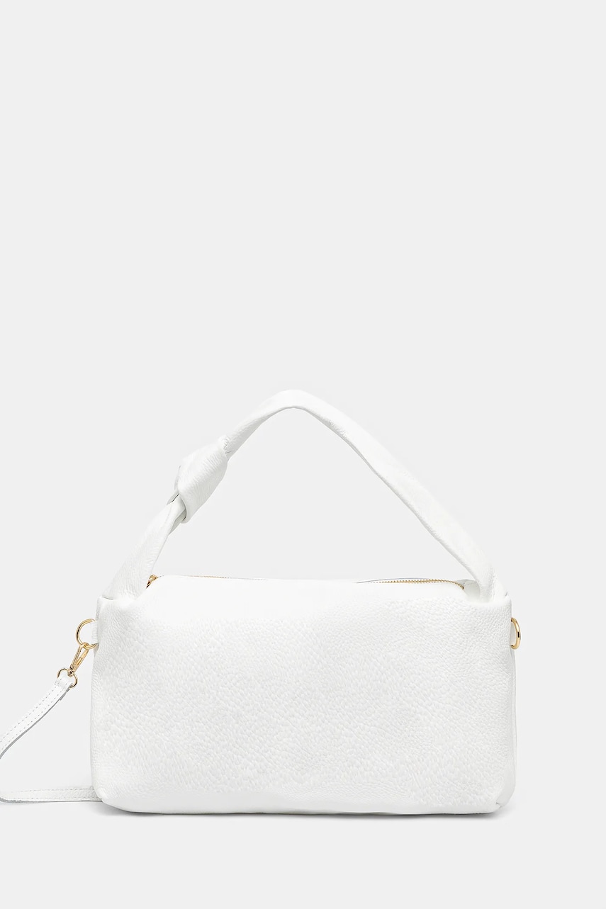 Answear Lab poseta de piele culoarea alb