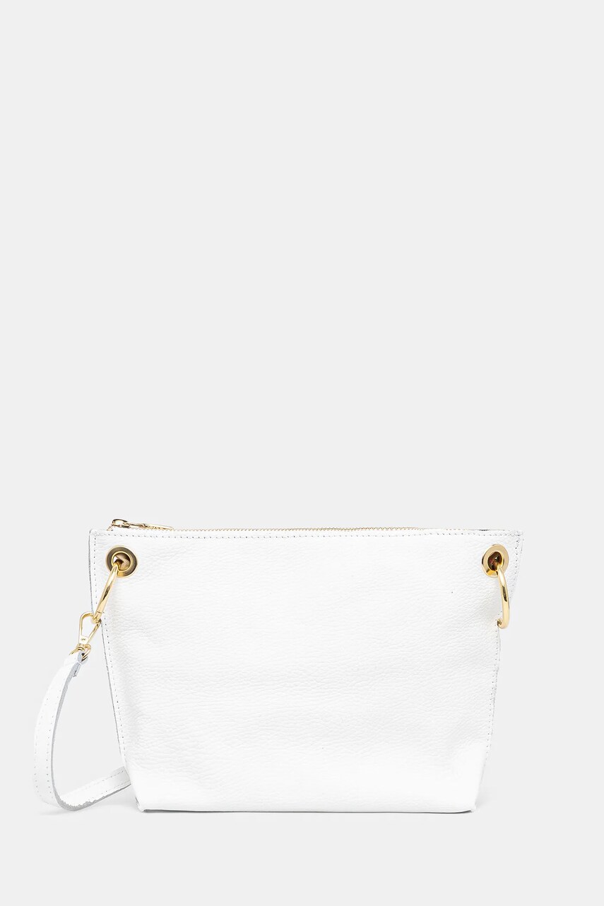 Answear Lab poseta de piele culoarea alb