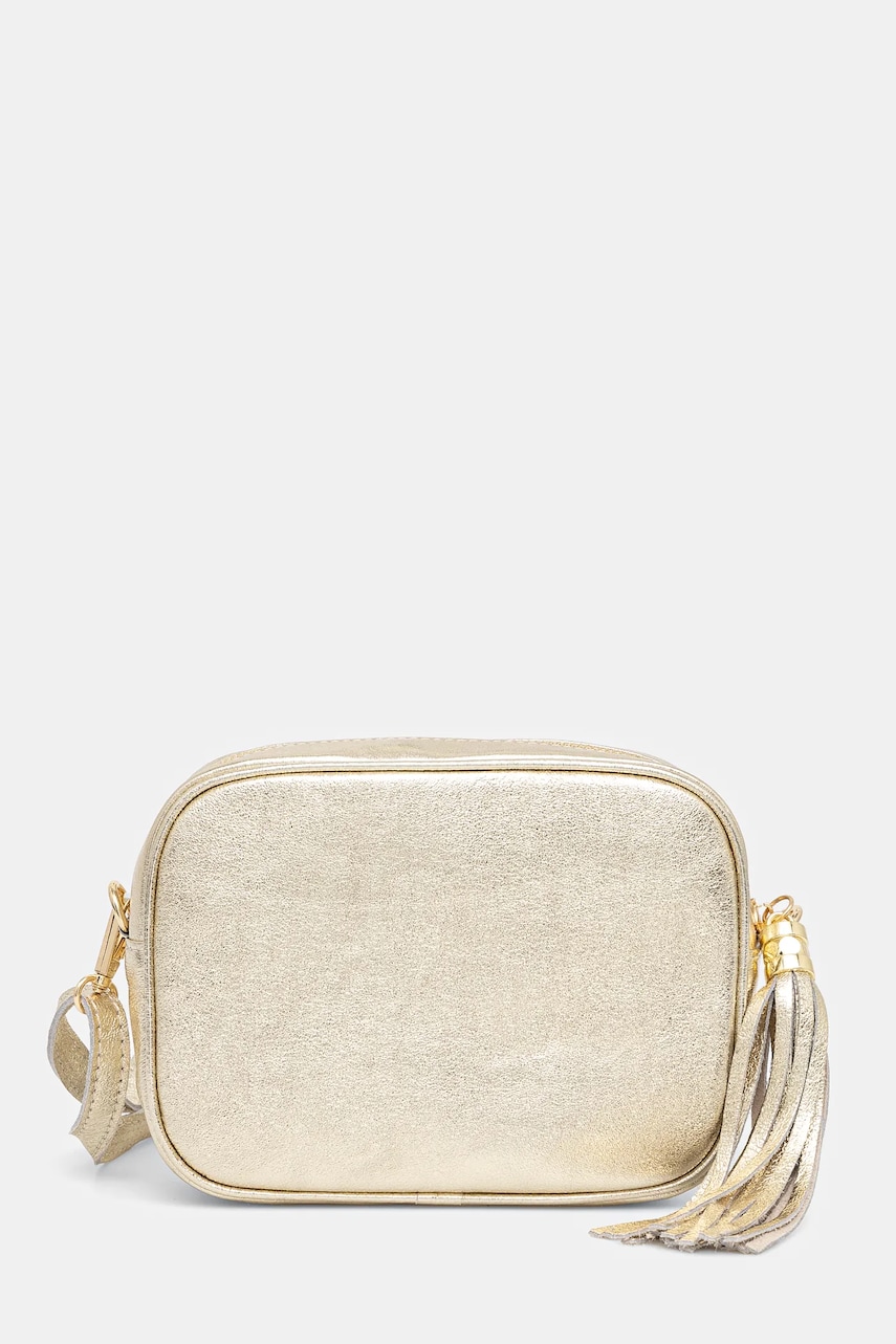 Answear Lab poseta de piele culoarea auriu