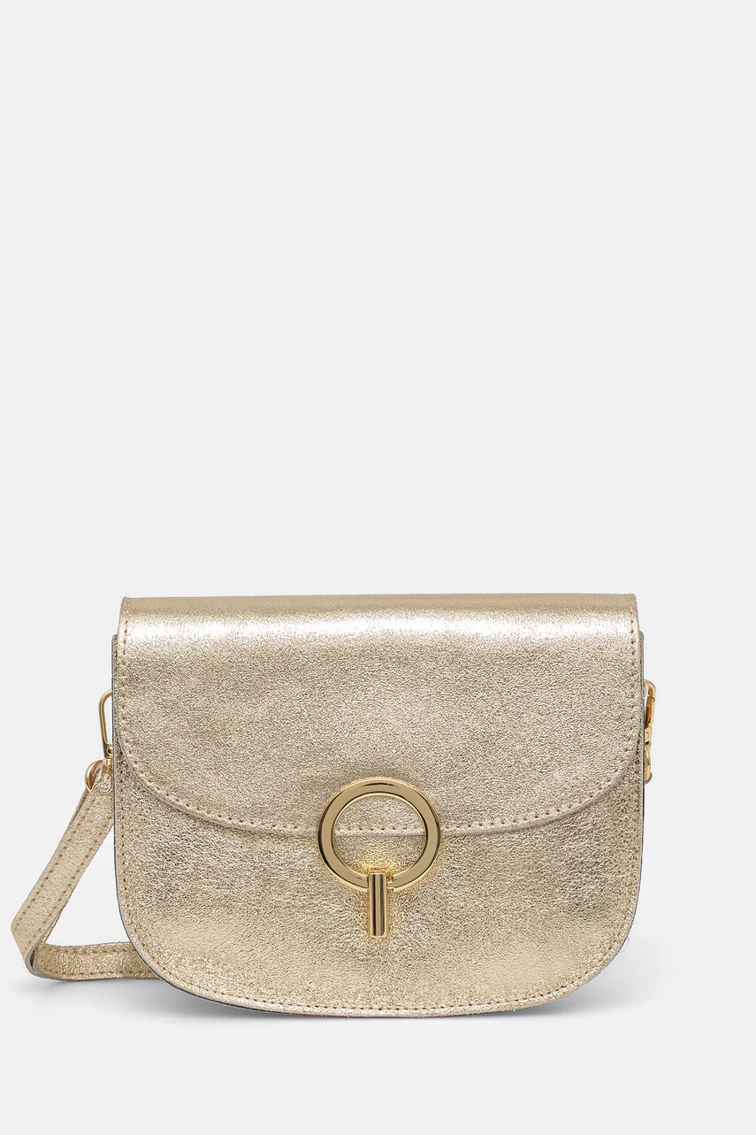 Answear Lab poseta de piele culoarea auriu