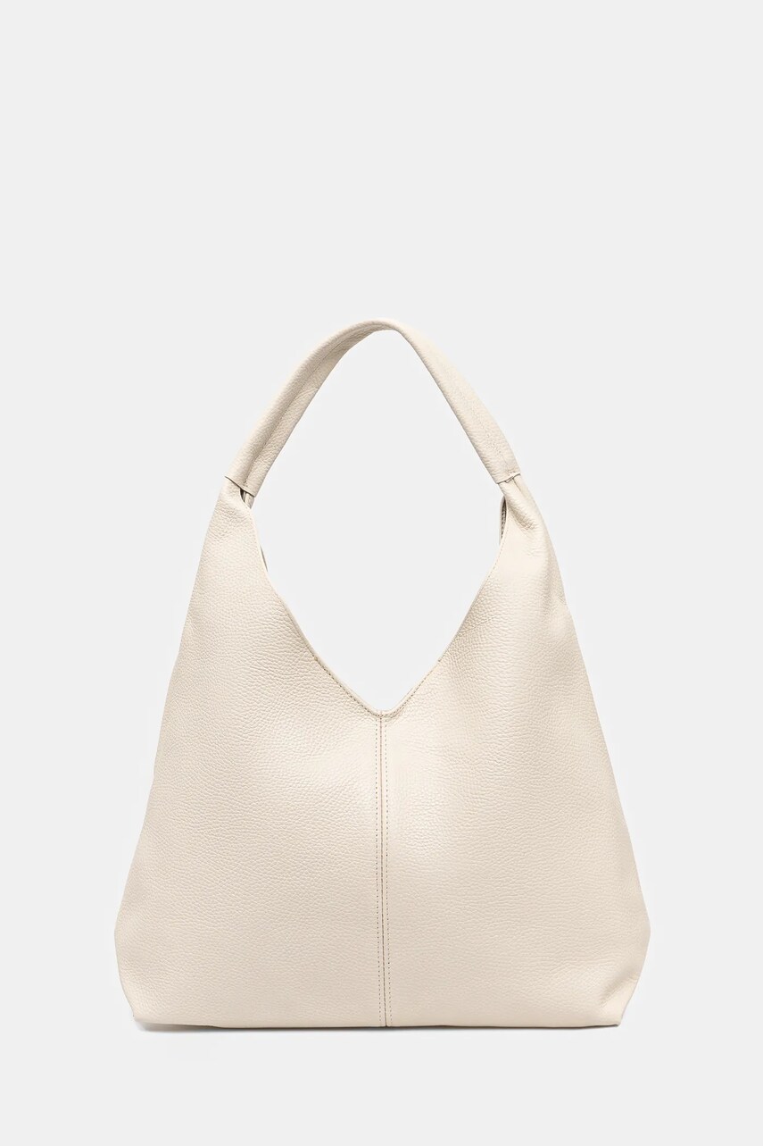 Answear Lab poseta de piele culoarea bej