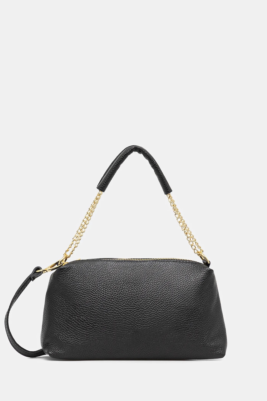 Answear Lab poseta de piele culoarea negru