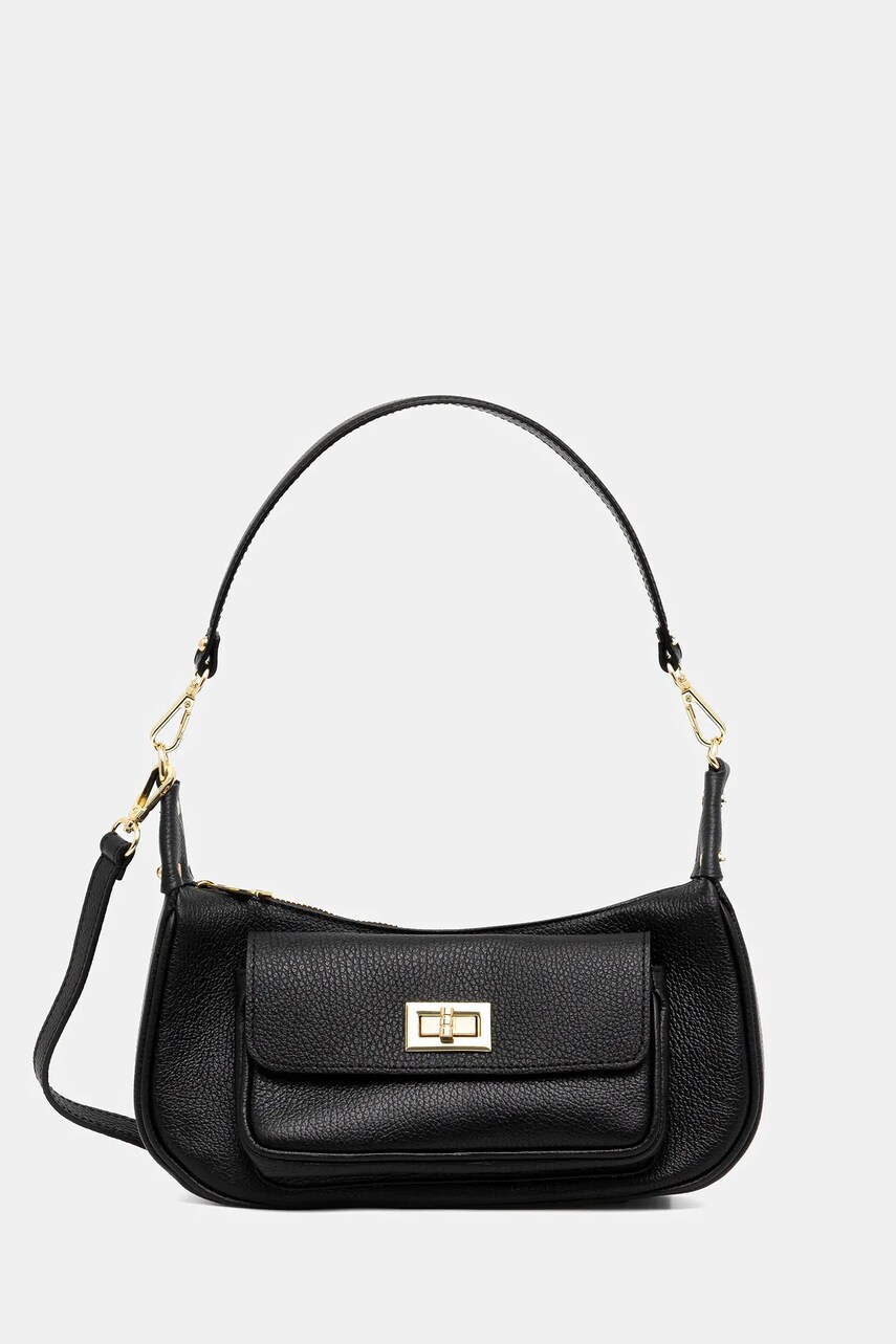 Answear Lab poseta de piele culoarea negru