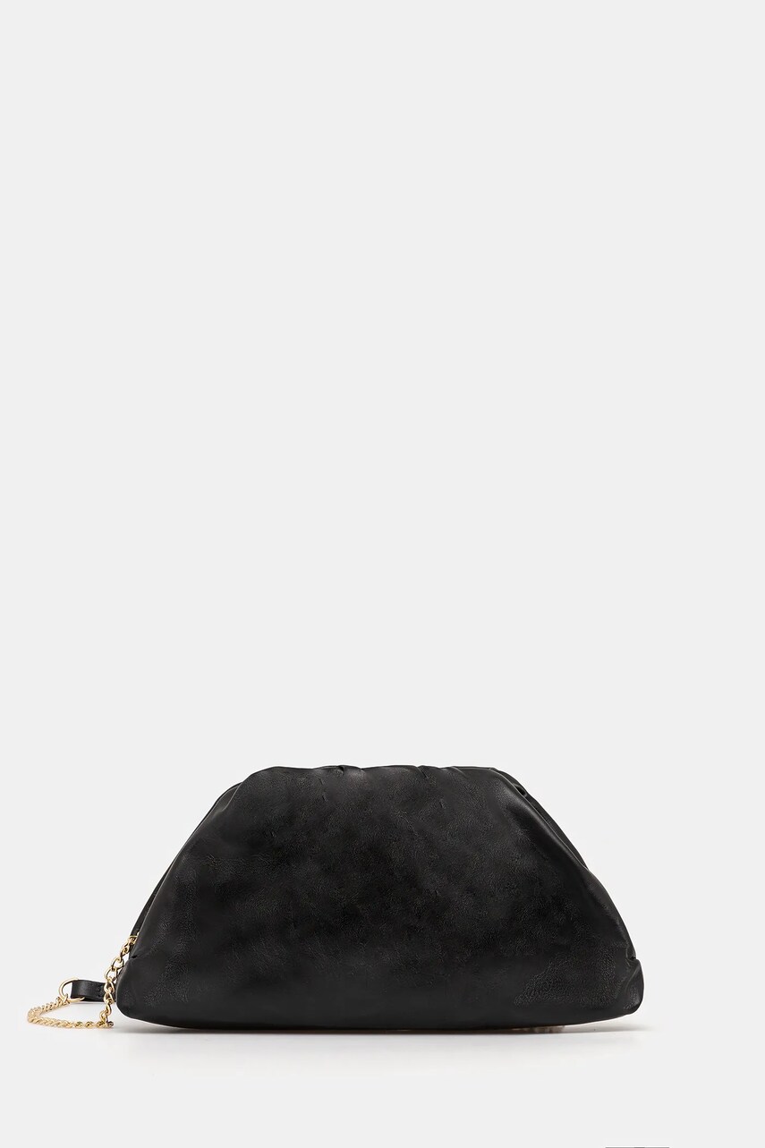 Answear Lab poseta de piele culoarea negru