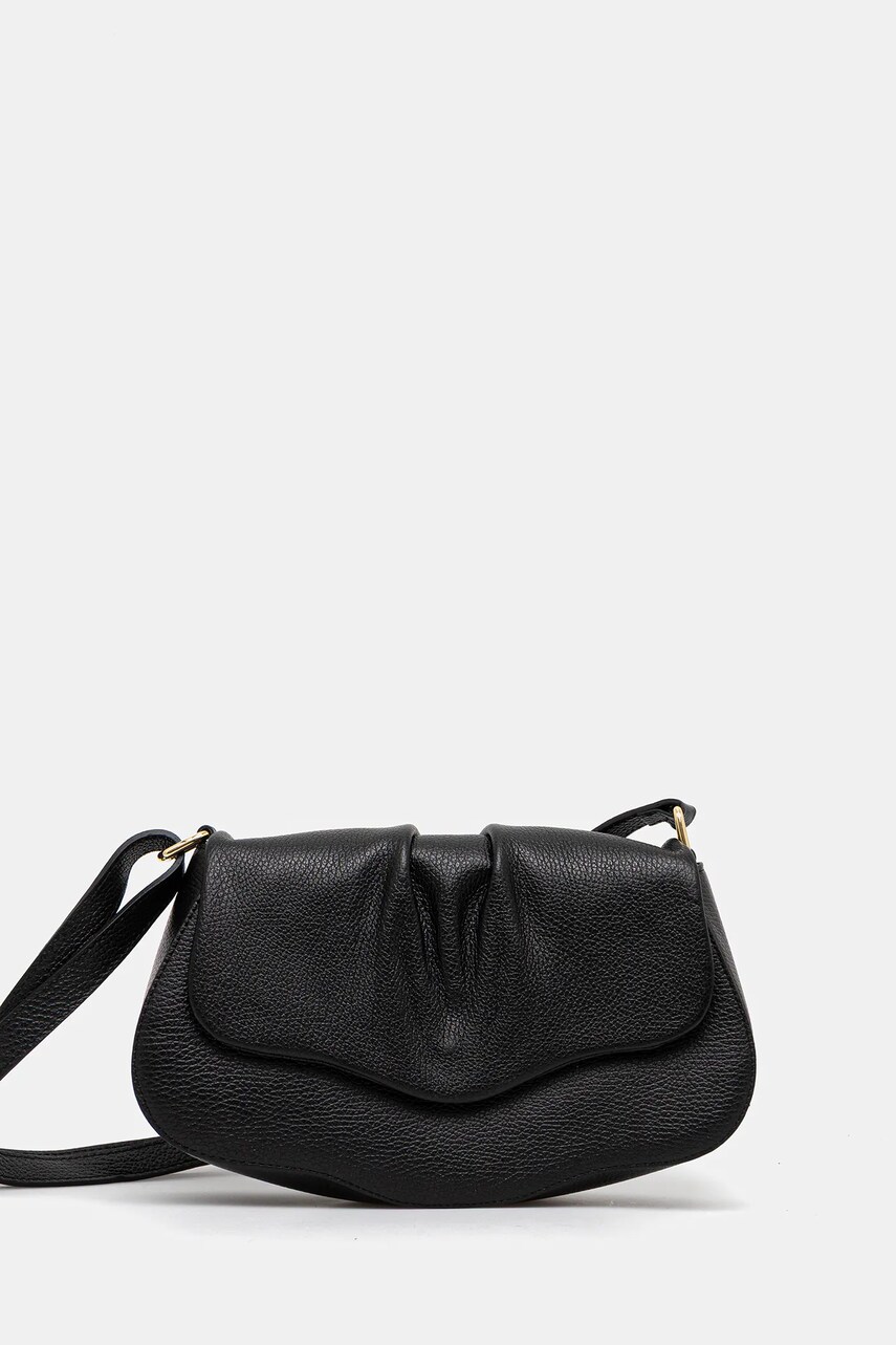 Answear Lab poseta de piele culoarea negru