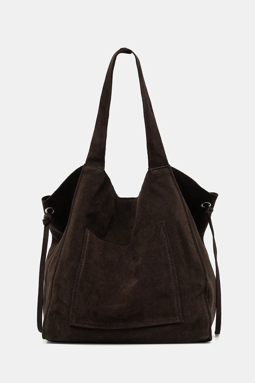 Answear Lab geanta de mana din piele intoarsa