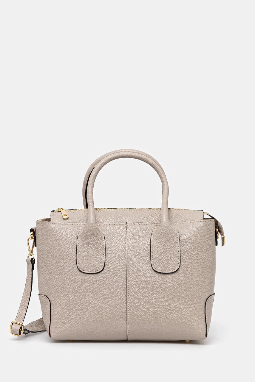 Answear Lab poseta de piele culoarea bej