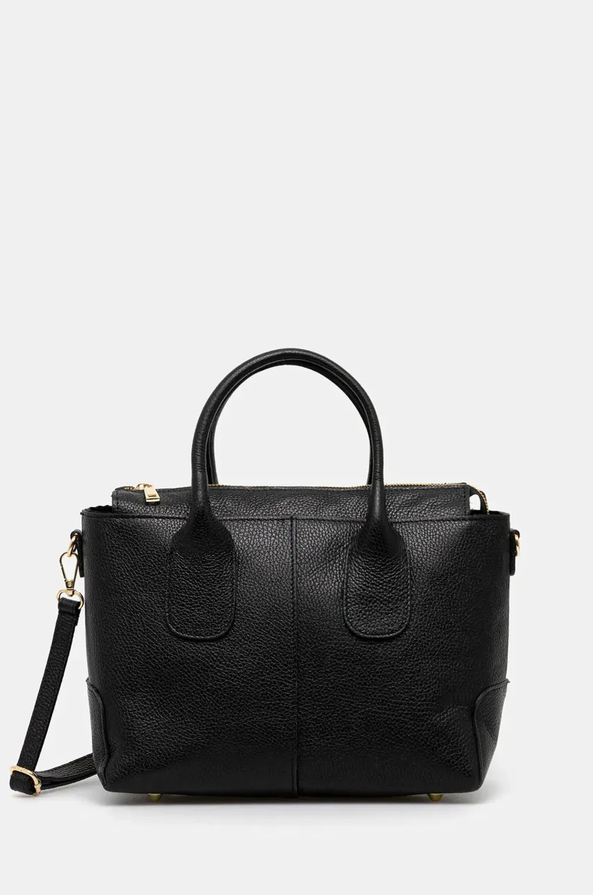 Answear Lab poseta de piele culoarea negru