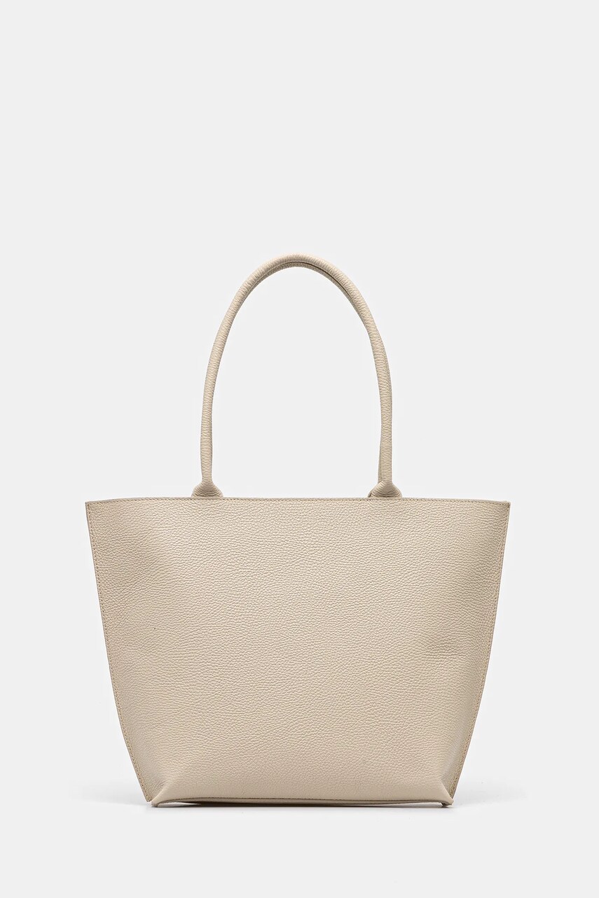 Answear Lab poseta de piele culoarea bej
