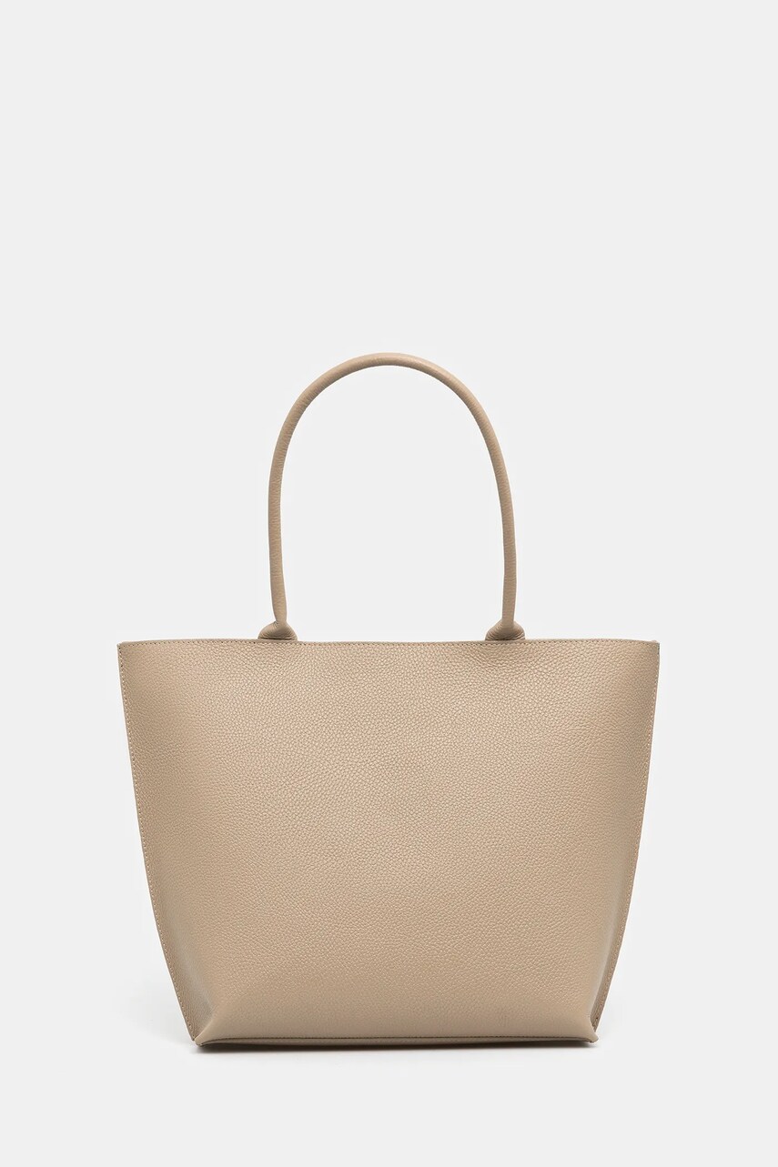 Answear Lab poseta de piele culoarea bej