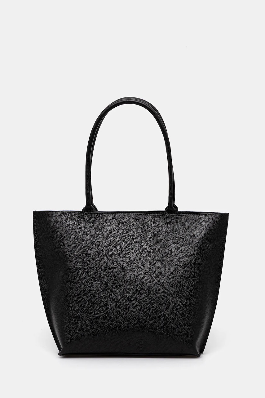Answear Lab poseta de piele culoarea negru