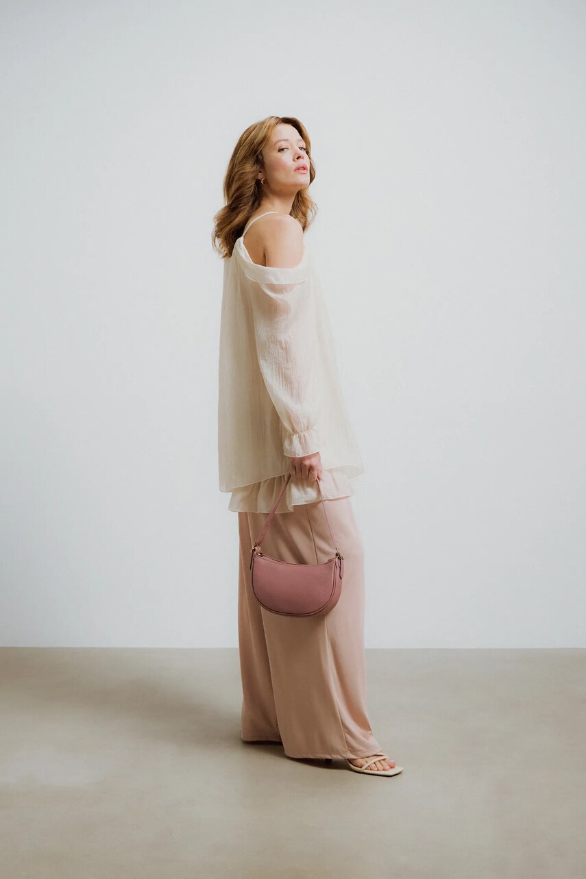 Answear Lab poseta de piele culoarea roz