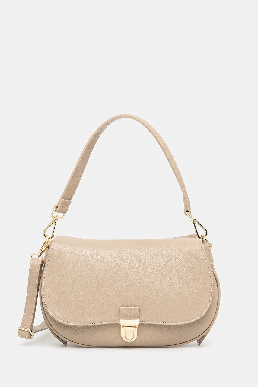 Answear Lab poseta de piele culoarea bej