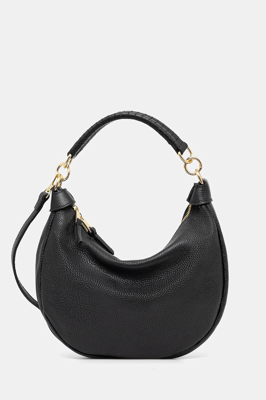 Answear Lab poseta de piele culoarea negru