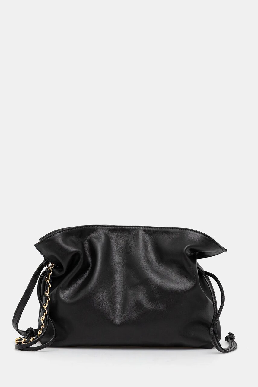 Answear Lab poseta de piele culoarea negru