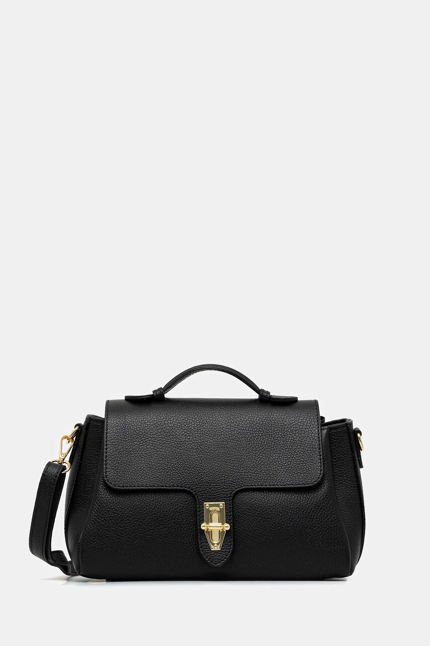 Answear Lab poseta de piele culoarea negru