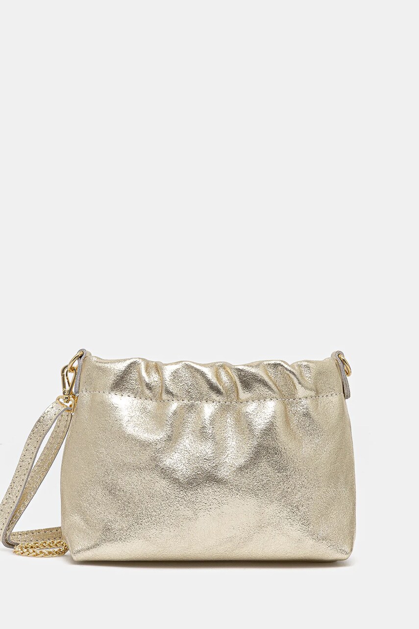 Answear Lab poseta de piele culoarea auriu