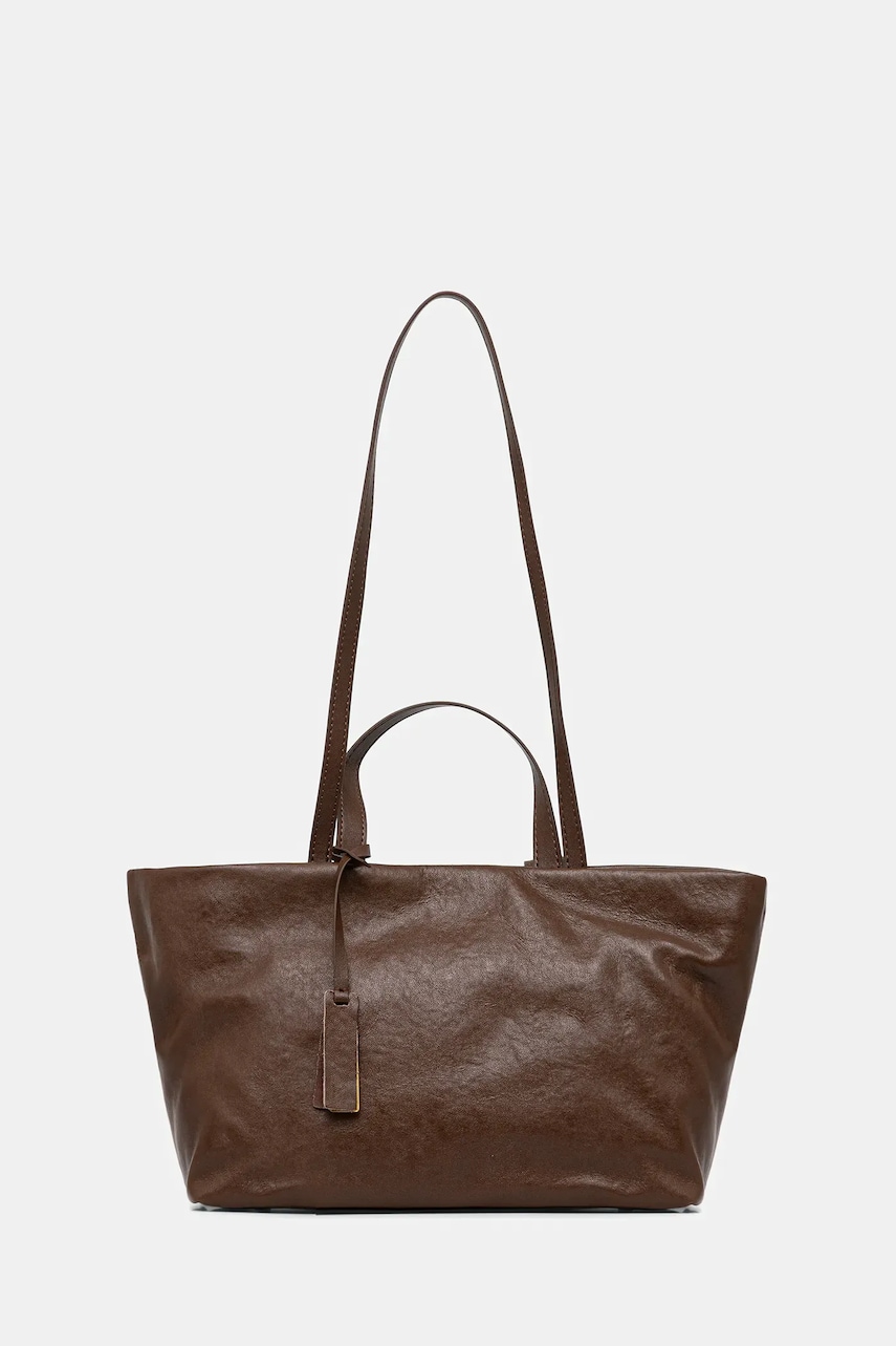 Answear Lab poseta de piele culoarea maro