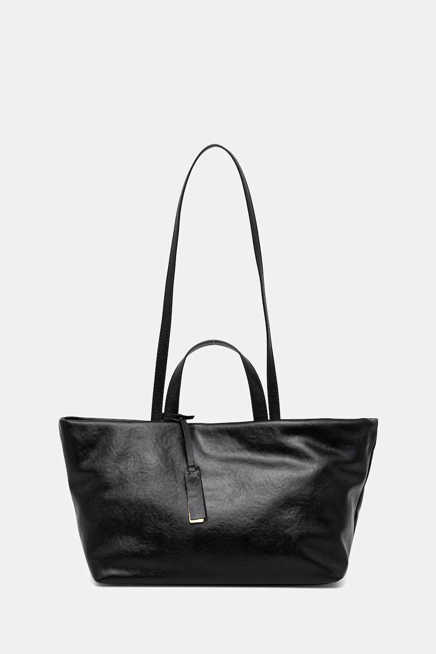 Answear Lab poseta de piele culoarea negru
