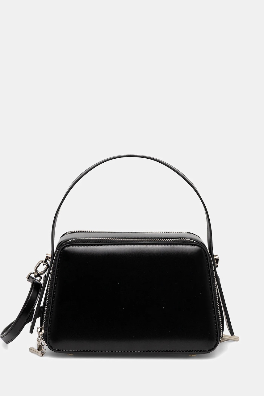 Answear Lab poseta de piele culoarea negru