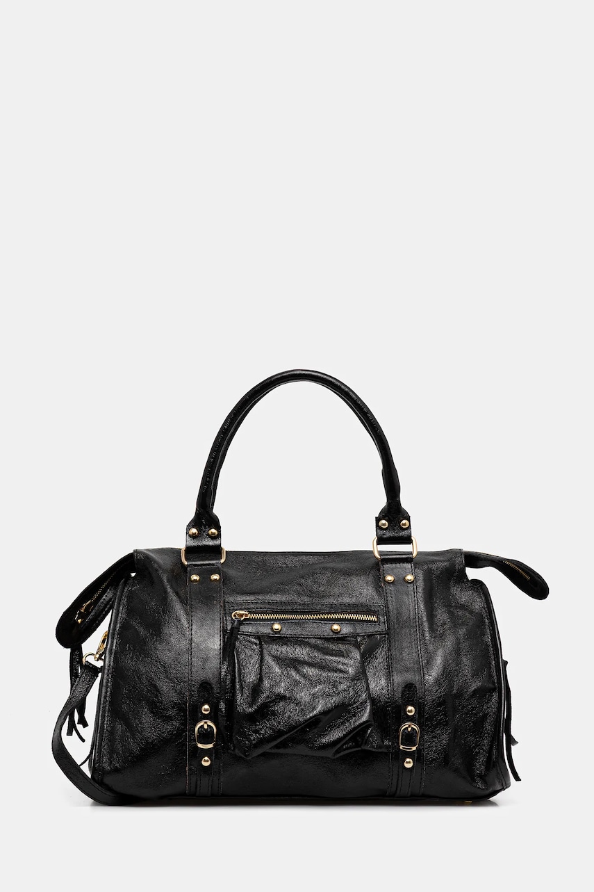 Answear Lab poseta de piele culoarea negru