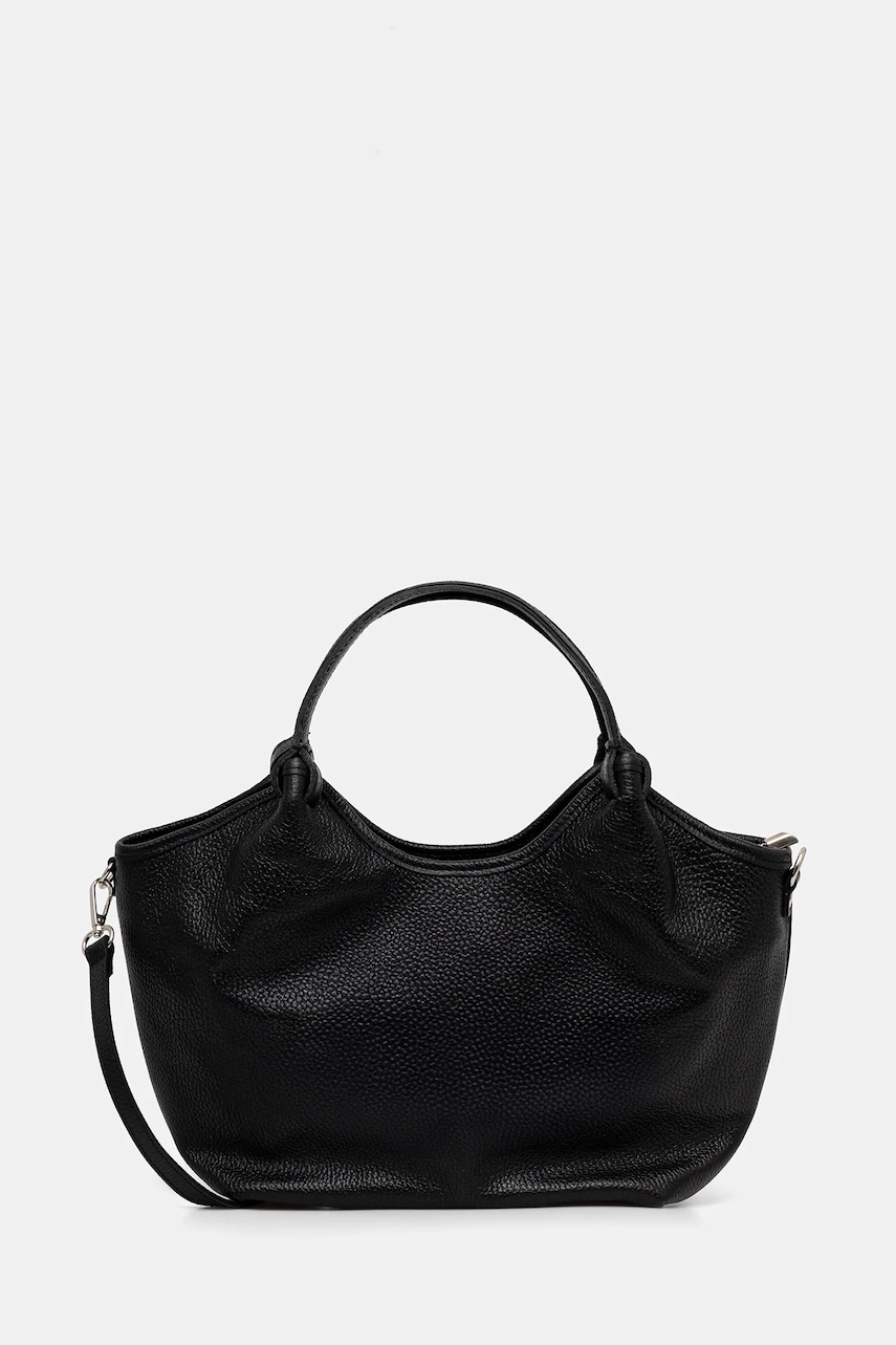 Answear Lab poseta de piele culoarea negru