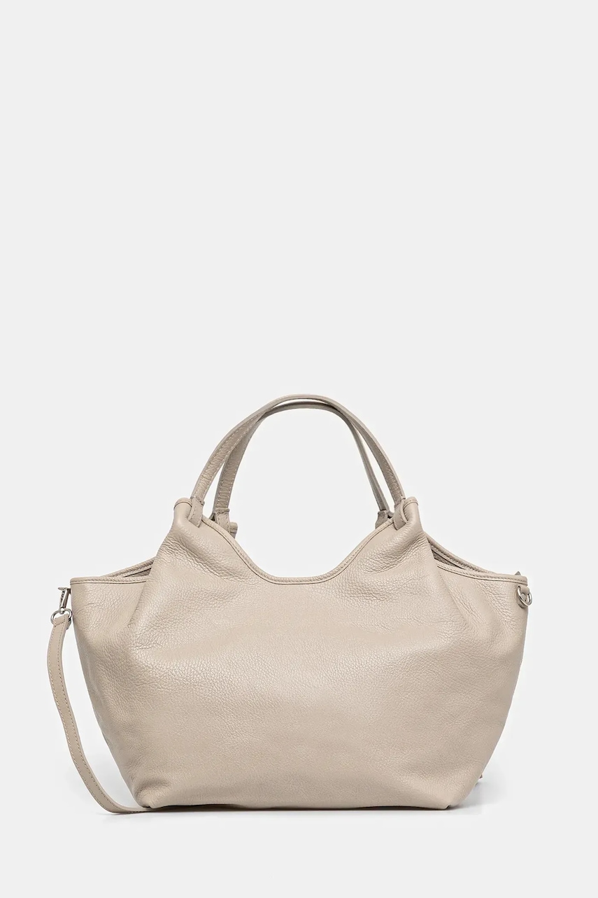 Answear Lab poseta de piele culoarea bej